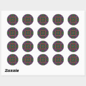 Sticker Rond Style Bohème Vitrail (Feuille)