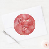Sticker Rond Style Bokeh dégradé rouge texture. texte. (Enveloppe)