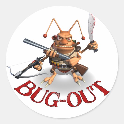 Sticker Rond Style Bug-Out Cockroach. (Devant)