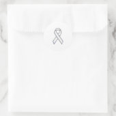 Sticker Rond Style Chrome White Ribbon Sensibilisation (Sac)