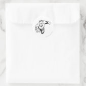 Sticker Rond Style comique - Bague devant, noir et blanc (Sac)