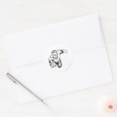 Sticker Rond Style comique - Bague devant, noir et blanc (Enveloppe)