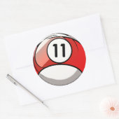 Sticker Rond Style comique Numéro 11 Billard Ball (Enveloppe)