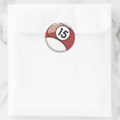 Sticker Rond Style comique Numéro 15 Billard Ball (Sac)