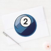 Sticker Rond Style comique Numéro 2 Billard Ball (Enveloppe)