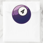 Sticker Rond Style comique Numéro 4 Billard Ball (Sac)