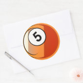 Sticker Rond Style comique Numéro 5 Billard Ball (Enveloppe)