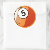 Sticker Rond Style comique Numéro 5 Billard Ball (Sac)