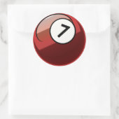 Sticker Rond Style comique Numéro 7 Billard Ball (Sac)