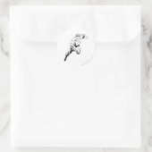 Sticker Rond Style comique - Swift Jump, noir et blanc (Sac)