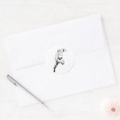 Sticker Rond Style comique - Swift Jump, noir et blanc (Enveloppe)