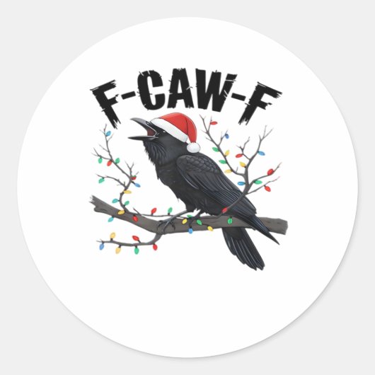 Sticker Rond Style créatif décontracté essentiel F Caw F (Devant)