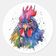 Style d'aquarelle de poulet du coq du pays