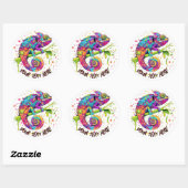 Sticker Rond Style d'aquarelle des teintures Chameleon (Feuille)