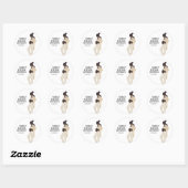 Sticker Rond Style de Baby shower de grossesse (Feuille)