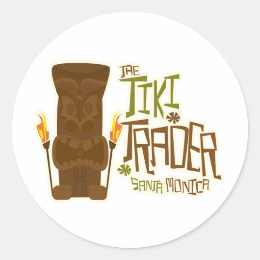 Sticker Rond Style de base Tiki Trader (Devant)