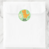 Sticker Rond Style de crayon éditable – Dino tout-puissant (Sac)