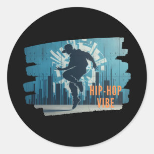Sticker Rond Style de danse hip-hop urbain