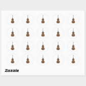 Sticker Rond Style de dessin double basse (Feuille)