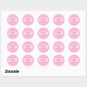 Sticker Rond Style de fouille moderne rose (Feuille)
