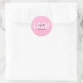 Sticker Rond Style de fouille moderne rose (Sac)