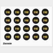 Sticker Rond Style de jeu vidéo 8 bits orange (Feuille)