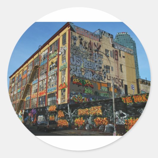 Sticker Rond Style de malade nyc graffiti (Devant)