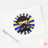 Sticker Rond Style de Ninja Kawaii de singe (Enveloppe)