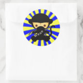 Sticker Rond Style de Ninja Kawaii de singe (Sac)