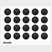 Sticker Rond Style de Noël Retro jeu vidéo (Feuille)