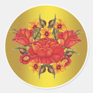 Sticker Rond Style de peinture orientale