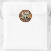 STICKER ROND STYLE DE PLAT DE JEU D'ÉCHECS (Sac)