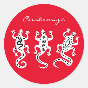 Sticker Rond Style de sud-ouest de Thunder_Cove de trois