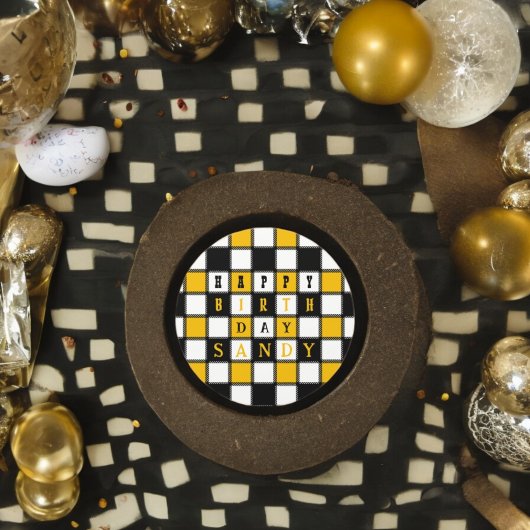 Sticker Rond Style de tableau d'échecs