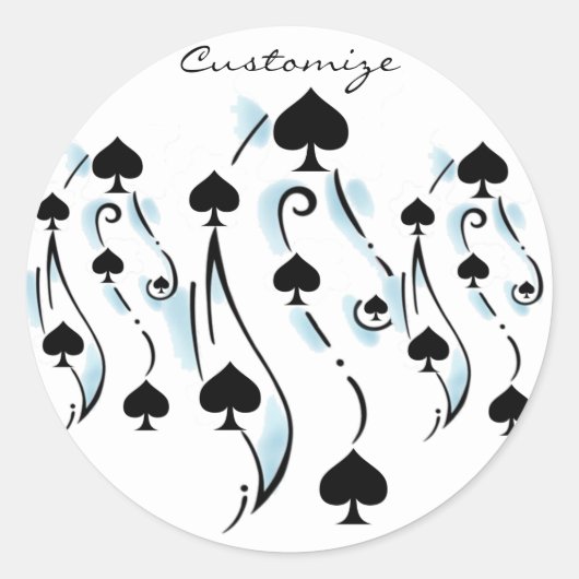 Sticker Rond Style de tatouage de Black Spins Thunder_Cove (Devant)