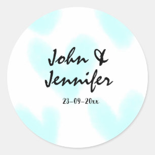 Sticker Rond style de texte minimal simple blanc mariage cœur b