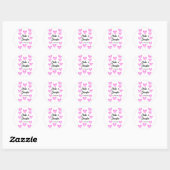 Sticker Rond style de texte simple et blanc mariage (Feuille)