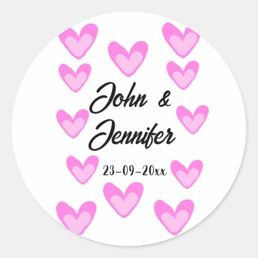 Sticker Rond style de texte simple et blanc mariage (Devant)
