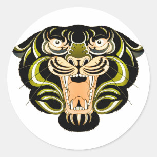 Sticker Rond Style de tigre 1