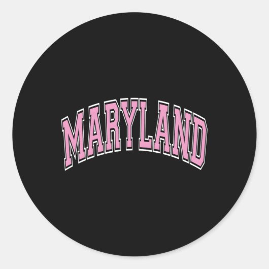 Sticker Rond Style de Varsity K du Maryland (Devant)