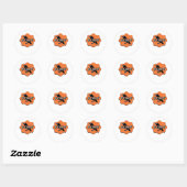 Sticker Rond Style décontracté tendance F Caw F Classique (Feuille)