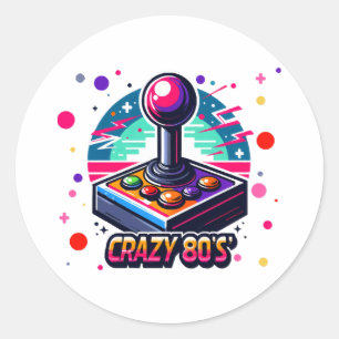 Sticker Rond style déjanté des années 80
