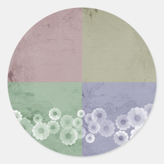 Sticker Rond Style Feng Shui avec Fleurs (Devant)