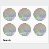Sticker Rond Style Feng Shui avec Fleurs (Feuille)