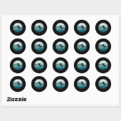 Sticker Rond Style Frisbee Ultimate Stripé (Feuille)