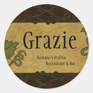 Sticker Rond Style italien - Restaurant/Boutique Ajouter Sticke