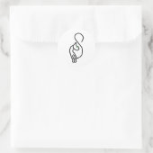 Sticker Rond Style Kitty Cat Outline (Sac)