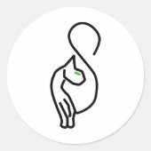 Sticker Rond Style Kitty Cat Outline (Devant)