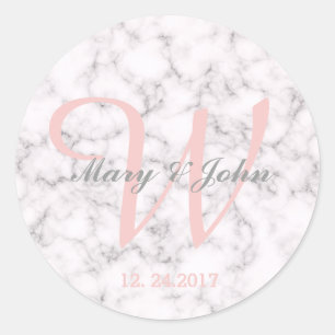 Sticker Rond Style marbre élégant - Mariée Mariage et Salle