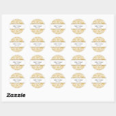 Sticker Rond Style Mariage Classic Round Gold et Black (Feuille)